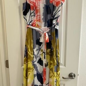 Robbie Bee Signature Coral and Gray Dress